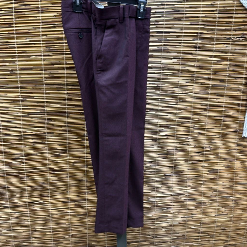 Calvin Klein Big Boys Stretch Cord Stripe Pant - Dark Red Size 20